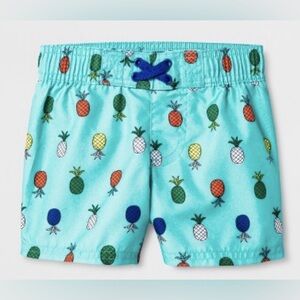 Cat & Jack l Pineapple Print Swim Shorts l Boy’s  Size : 2T